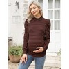 KOJOOIN Women's Knit Ribbed Maternity Ruched Tunic Pullover Sweater - 2 of 4
