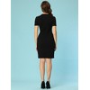 Allegra K Women's Business Casual Round Neck Short Sleeve Knit Bodycon Dress - 3 of 4