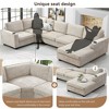 YOOCOZZ Chenille Sectional Sofa with Sturdy Plastic Legs, 2 Armrest Cup Holders and Chaise Lounge - 4 of 4