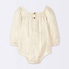 Baby Long Sleeve Bow Romper - Cloud Island™ Cream - 2 of 4