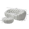 WJSHome 3 Seater Bubble Sofa with Ottoman, Curved Couch, Comfy Upholstered Sofa, Mesh Fabric 3D Honeycomb Shape Modern Couch - 2 of 4