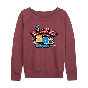Women's - Disney - Mickey Mouse Lightweight French Terry Wide Neck Long Sleeve Shirt - 1 of 4