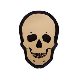 Jollity & Co. - Gold Skull Dessert Plates - Pack of 8 Paper Plates - 1 of 3