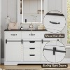 Garvee 47.2 Inch Farmhouse Buffet Cabinet with 6 Scratch-Resistant Drawers Metal Floor Mount Sturdy Storage Sideboard - 3 of 4