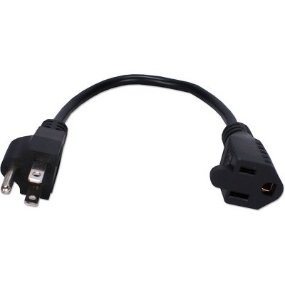 QVS 10 Inches OutletSaver AC Power Adaptor - For Power Strip, UPS, Power Adapter - 125 V AC / 10 A - Black - 10" Cord Length - 1 