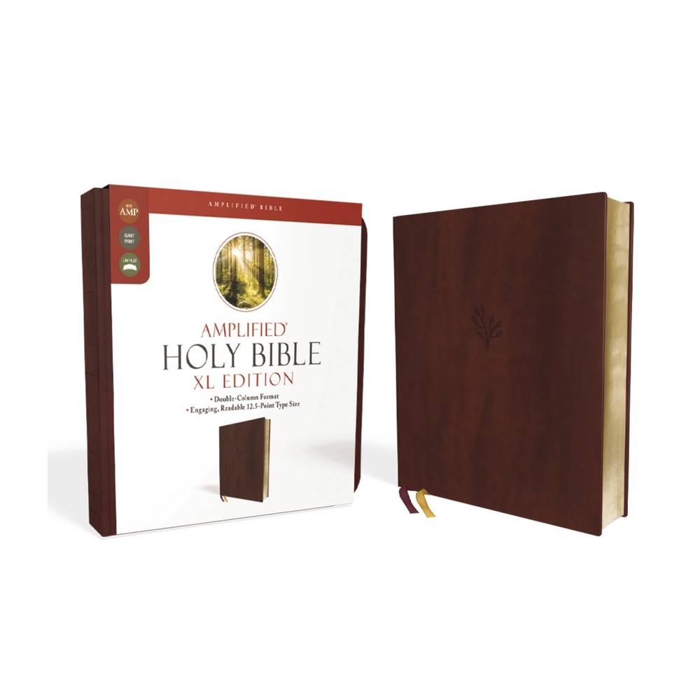 Amplified Holy Bible, XL Edition, Leathersoft, Burgundy - by Zondervan (Leather Bound)