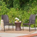 Crawford 3pc Wicker Chat Set - Multibrown - Christopher Knight Home