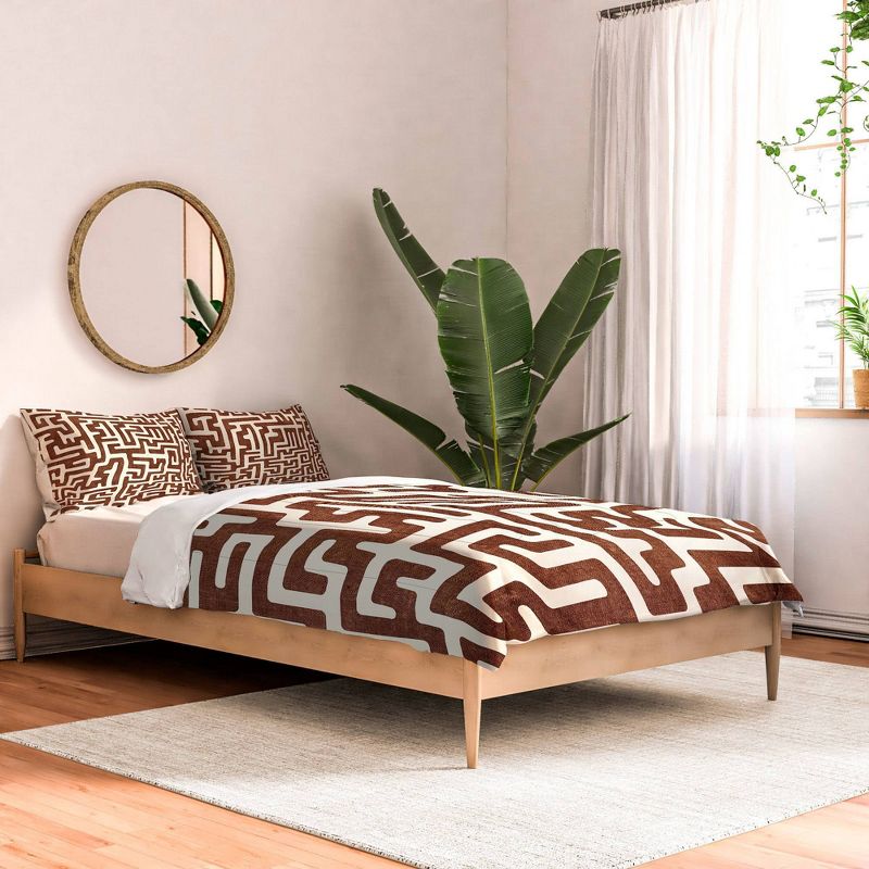  Maze In Brandywine Polyester Comforter & Sham Set Orange/Beige - Deny Designs, 5 of 7