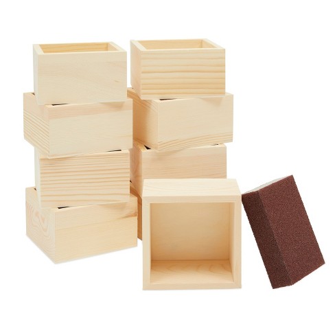 Bright Creations 11 Pieces Unfinished Small Wooden Boxes For Crafts With  Sanding Sponge (4 In) : Target