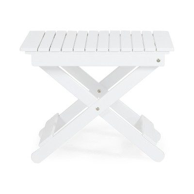Vynxaria Folding Tables - Outdoor Wooden Side Table in White