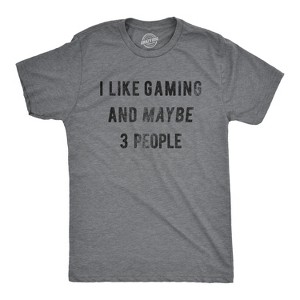 Mens I Like Gaming And Maybe 3 People T shirt Funny Video Gamer Gift Cool Gaming - Crazy Dog Men's T Shirt - 1 of 4