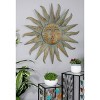 Olivia & May 35" Metal Sunburst Distressed Indoor Outdoor Wall Decor with CopperLike Accents and Grooves: Vertical, Modern Eclectic Art - 2 of 4