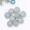 Northlight 2-Finish Glass Ball Christmas Ornaments - 2.5" (65mm) - Pearl White - 9ct - 3 of 4