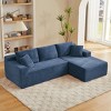 Aukfa 5-Seat L-Shaped Corduroy Sectional Sofa with 5 Pillows, No-Assembly Cloud Couch, High-Density Sponge, Perfect for Apartments - 2 of 4