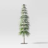 4' Unlit Glittered Downswept Hard Needle Alpine Mini Artificial Christmas Tree - Wondershop™