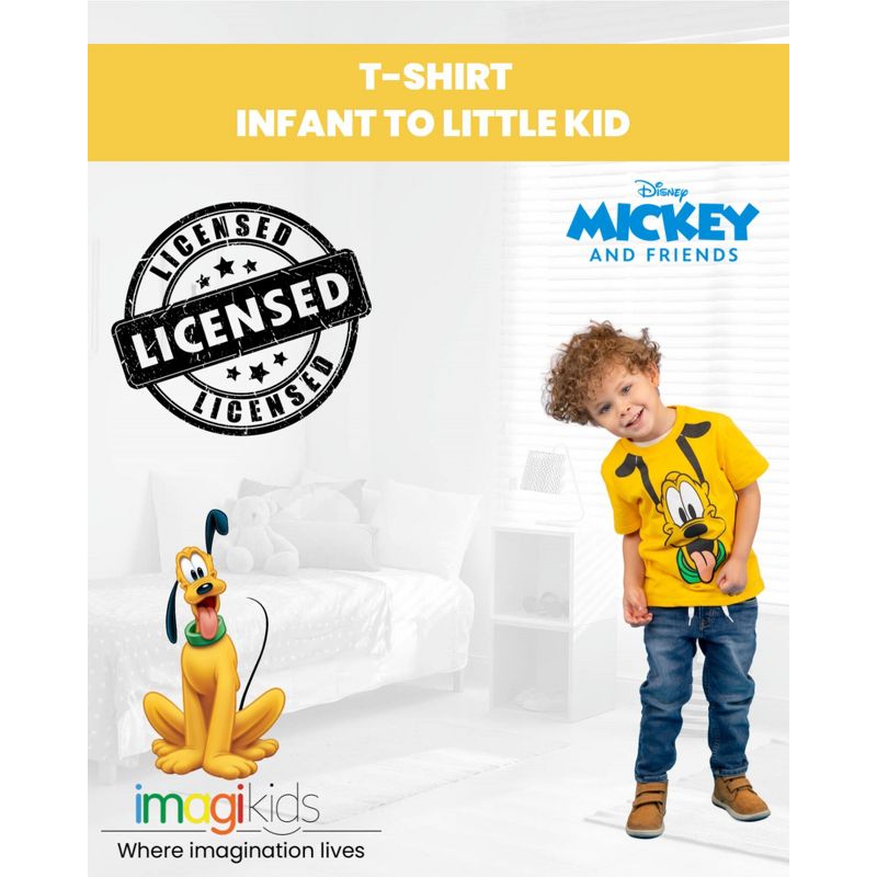 Disney Mickey Mouse Goofy Graphic T-Shirt Yellow , 2 of 10