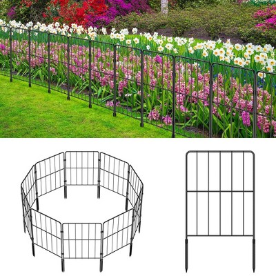 SUGIFT 25 Pcs Decorative Garden Fence Rustproof Folding Metal Wire Animal Barrier