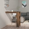 vidaXL Wall Bar Table in Brown Oak - Modern Style Engineered Wood Bar Table with Two Storage Compartments - Durable, Long-Lasting - Requires Assembly - 2 of 4