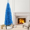 6FT Artificial Christmas Tree - 520 Branch Tips, Blue/Pencil Shape Design, Eco-Friendly PVC + Sturdy Metal Stand - 4 of 4