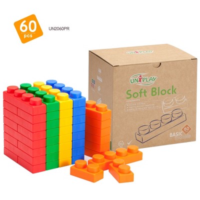 UNiPLAY Basic Soft Building Blocks — Cognitive Development, Interactive Sensory Toy for Ages 3 Months and Up