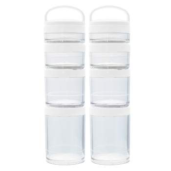 Link Portable Stackable Food Leak Proof Storage Containers Great For Snacks, Formula, Powders Portion Control  Airtight - 2 Set Bundle