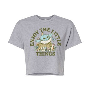 Women's - Star Wars - The Mandalorian Enjoy The Little Things Cropped Graphic T-Shirt - 1 of 4