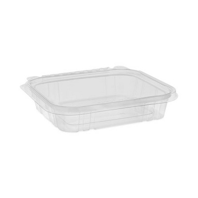 Pactiv Evergreen EarthChoice Tamper Evident Recycled Hinged Lid Deli Container, 16 oz, 7.25 x 6.38 x 1, Clear, Plastic, 240/Carton