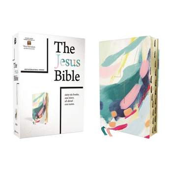 The Jesus Bible Artist Edition, Niv, Leathersoft, Multi-Color/Teal, Thumb Indexed, Comfort Print - by  Zondervan (Leather Bound)