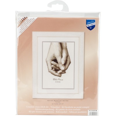 Vervaco Counted Cross Stitch Kit 6.75"X10"-Hand In Hand On Aida