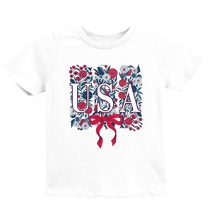 The Juniper Shop USA Floral Coquette Youth Short Sleeve Tee - 1 of 4
