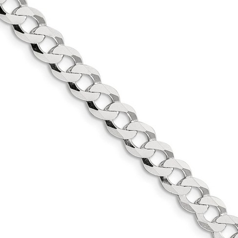 Black Bow Jewelry Men's 6.8mm Sterling Silver Solid Flat Curb Chain Necklace - image 1 of 4