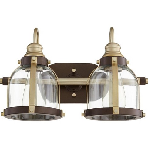 Quorum Lighting Banded Dome 2 - Light Vanity in  Aged Brass/Oiled Bronze - image 1 of 1