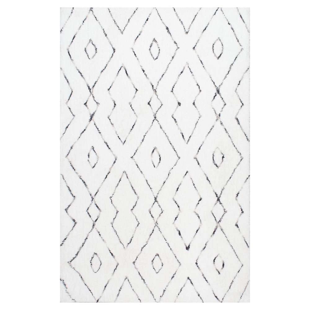 White Solid Tufted Area Rug - (5'x8') - nuLOOM