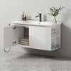 36" Wall-Mounted Bathroom Vanity with Sink – Modern Floating Vanity Cabinet with Open Side Shelves - 2 of 4