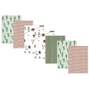 Luvable Friends Hudson Baby Flannel Burp Cloths 7pk Set - 1 of 2