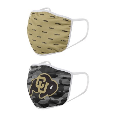 NCAA Colorado Buffaloes Adult Face Covering 2pk