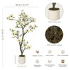 4FT Faux Magnolia Plants Artificial Flower Trees Fake Plants for Yard Patio Home Office Arrangement Decor Indoor Outdoor Artificial Magnolia Tree - 2 of 4