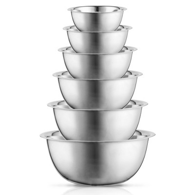 COOK WITH COLOR Stainless Steel Mixing Bowls 6 Piece Set SILVER