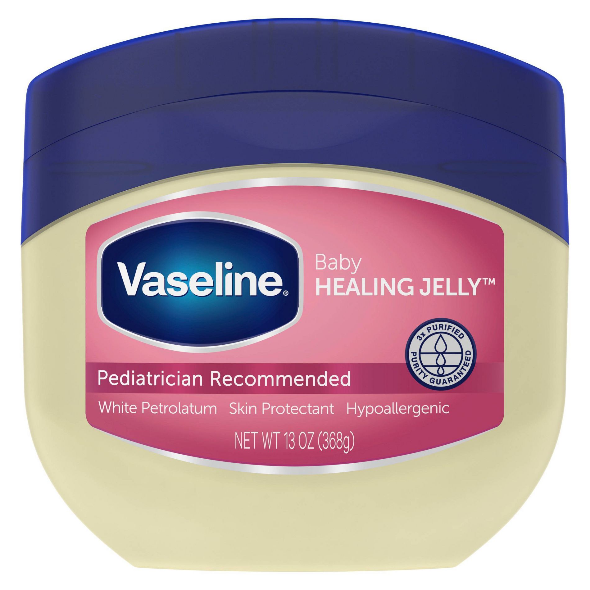Vaseline Baby Hypoallergenic Petroleum Healing Jelly & Diaper Rash Skin Protectant - 13oz: Moisturizing, Whole Body, Paraben-Free, Gel