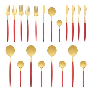 REGALWOVEN 20 Pcs Stainless Steel Durable Rust-Proof Corrosion Resistant Serving Sets - 1 of 4