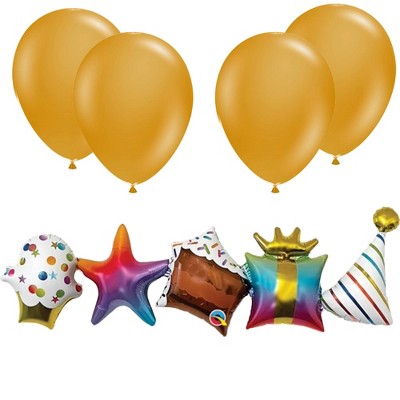 LoonBalloon Birthday Air-Fill Decorator Balloon Garland Set (2-Pack) with 4 Latex Balloons – Party Decoration
