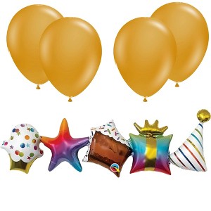 LoonBalloon Birthday Air-Fill Decorator Balloon Garland Set (2-Pack) with 4 Latex Balloons – Party Decoration - 1 of 3