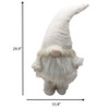 HomeRoots 30" White Fabric Christmas Standing Gnome Tabletop Sculpture - 3 of 4