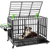 LAOTIES Heavy Duty Dog Crate with Air Lift Top,Adjustable Feeder,Lockable Wheels And Removable Tray - 4 of 4