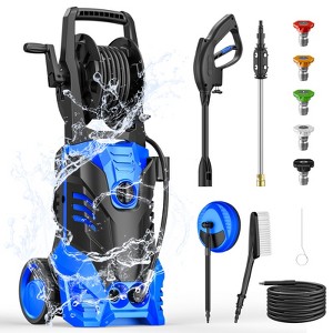 SUGIFT 1800W Electric Pressure Washer, 3500 PSI, 2.4 GPM, 5 Quick-Connect Nozzles, Detergent Selection Dial, Portable with Wheels and Hose Reel - 1 of 4