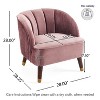 Christopher Knight Home Vieiras Contemporary Barrel Club Chair with Wooden Legs, 28" x 28" - 3 of 4