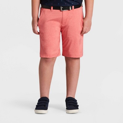 red khaki shorts