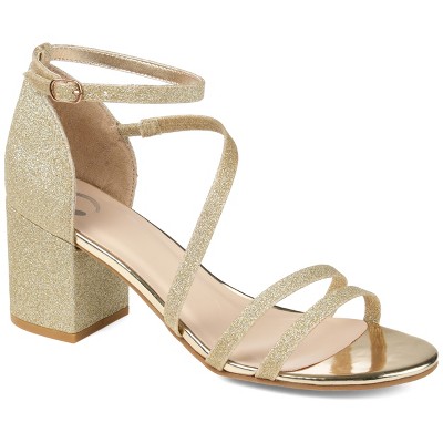 Journee Collection Women's Bella Open Toe Mid Block Heel Pumps