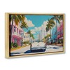 Stupell Industries Classic Car in Tropical Town Floating Frame Canvas Art - 2 of 4