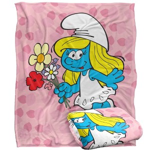 Kids' The Smurfs Smurfette Silky Touch Blanket White 36X58 - 1 of 4